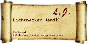 Lichtnecker Jenő névjegykártya